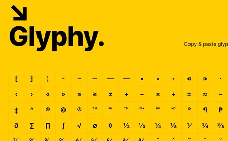 Glyphy, una sencilla y útil web que nos permite copiar en un solo clic caracteres y símbolos especiales