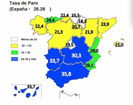 Ligero bajada del paro EPA que sigue rondando los 6 millones de desempleados (mapa autonómico)