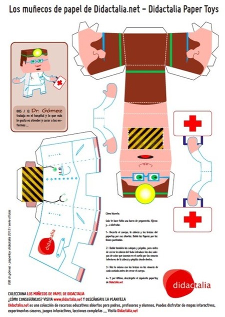 Los muñecos de papel de Didactalia son coleccionables y permiten aprender jugando con ellos