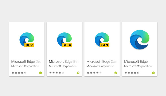 Microsoft Edge Distintas Versiones