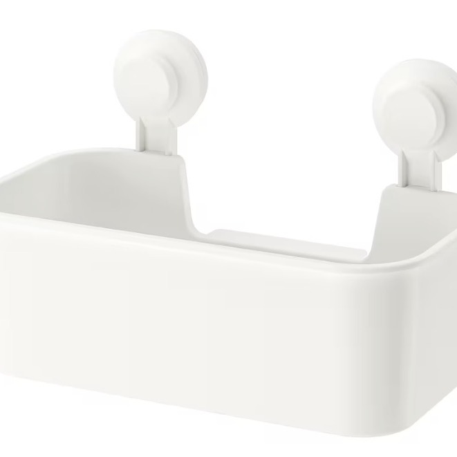 TISKEN
Cesto con ventosa, blanco