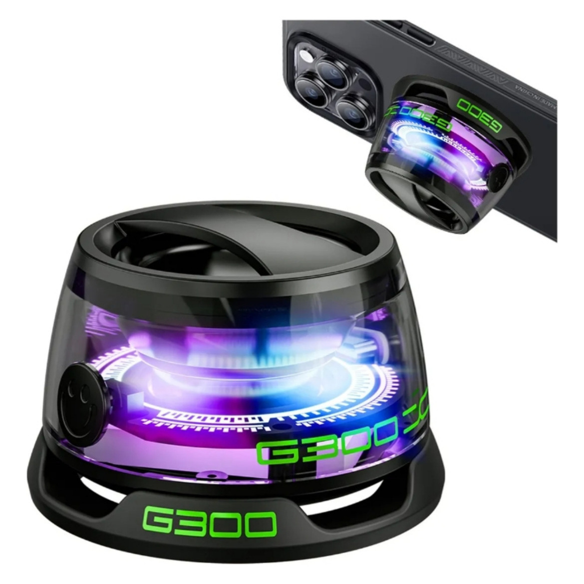 Para Multifunctional Magnetic Bluetooth Speaker G300,mini Negro