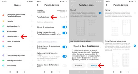 Xiaomi のアプリドロワーをアクティブ化する