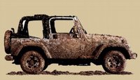 Un Jeep debe vestir con barro