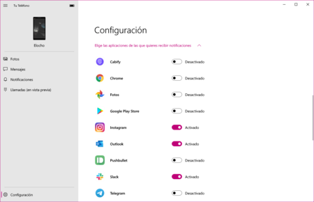 Notificaciones Android Windows 10