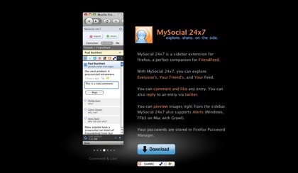 MySocial 24x7, extensión para Firefox que muestra la actividad en FriendFeed