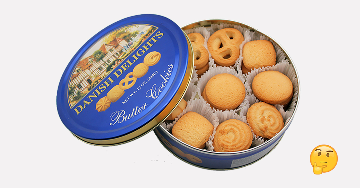 Caja De Galletas Con Hilos Y Agujas