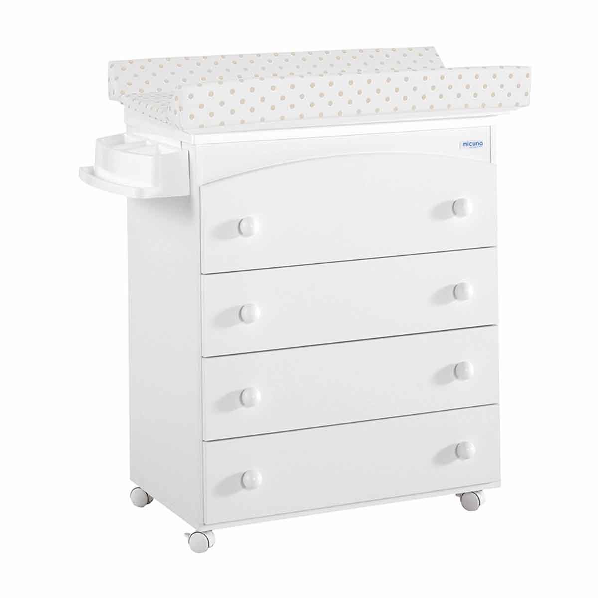 Mueble Bañera/Cambiador Micuna blanco/Lunares beige