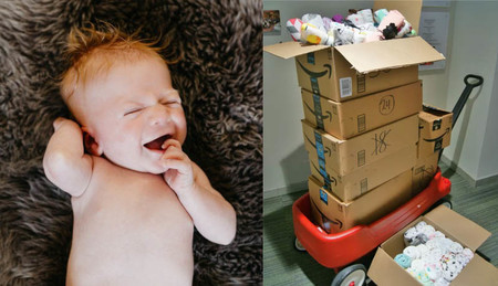 Regalan 204 muselinas a la UCIN que salvó la vida de su bebé, para reconfortar a otros niños que luchan por sobrevivir