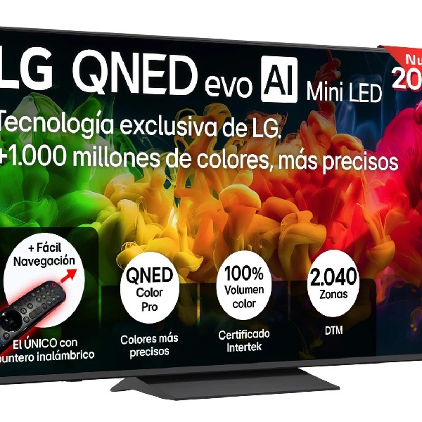 Smart TV MiniLED 65" (165,1 cm) LG 65QNED8EB3B con IA, 4K UHD, 60 Hz, Procesador Inteligente a7 AI Processor 4K Gen9, Dolby Digital Plus, AI Sound Pro
