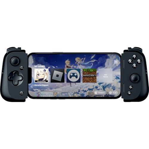 Razer Kishi V2 para iPhone - Mando de juego, ajuste universal puente extensible, transmisión de juegos de PC y consola ergonómico, impulsado por la aplicación Razer Nexus, Negro