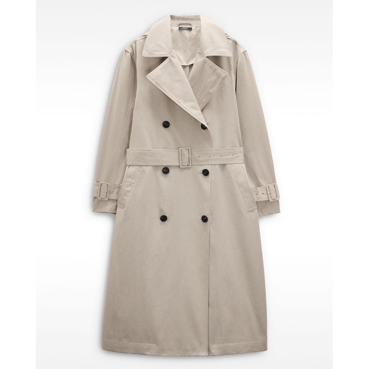 Gabardina larga con detalles de trabilla en mangas de Parfois
