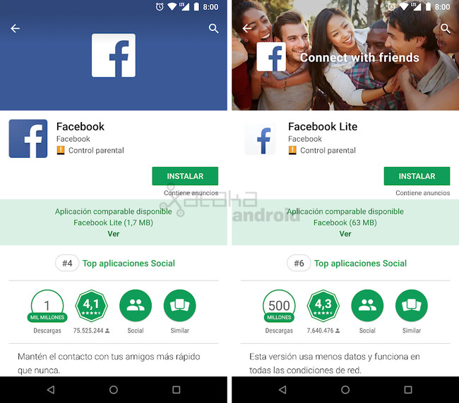 Así es como Google Play te informa si existe una versión ultraligera de ...