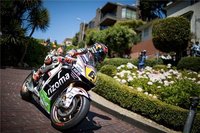 MotoGP Estados Unidos 2012: Stefan Bradl se pasea por San Francisco sobre la Honda RC213V 