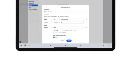 メッセージにおけるルールの作成。