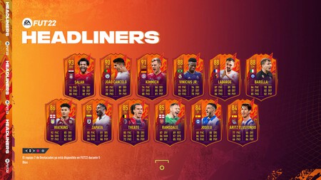 FIFA 22: HEADLINERS. Todas las cartas destacadas del Equipo 2 Headliners y sus detalles de atributos
