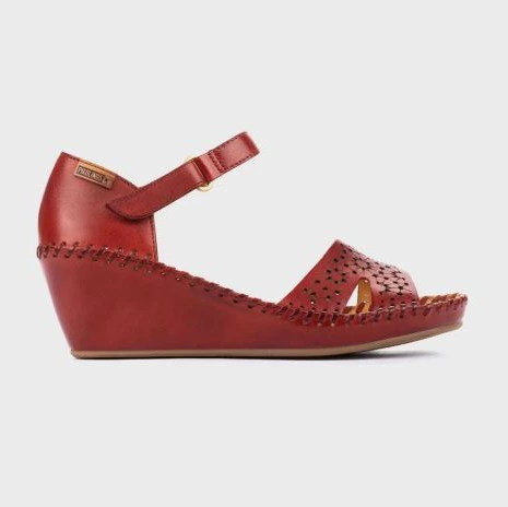 Sandalias de mujer de piel con cierre adherente y plantilla acolchada
