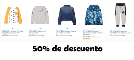 Vuelta al cole 2018: 50% de descuento en ropa Red Wagon para niños en Amazon