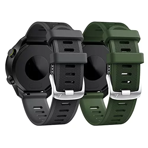 ANBEST 20mm Correas de Silicona para Garmin Forerunner 245, Vivoactive 5, Vivoactive 3 Correa, 2-Pack Pulsera Repuesto para Venu/Venu SQ/Forerunner 645/Forerunner 158
