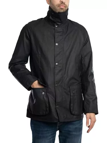 Barbour Hombre Chaqueta Encerada Ashby, Black, L