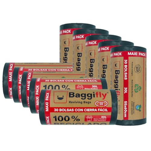 Baggifly - Bolsas de Basura 30L - 300 bolsas
