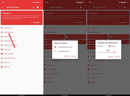 Configuración de MacroDroid