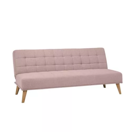 SHIITO | Modelo Versalles - Sofá Cama con Apertura Clic-Clac | Donde la Elegancia y el Confort se encuentran | Diseño Capitoné en Color Rosa | 189.5 x 88 x 89 cm
