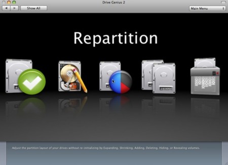 Repartition, otra herramienta de Drive Genius 2