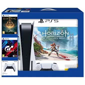 Consola PS5+ Horizon Forbbiden West + Elden Ring + GT7+ DualSense