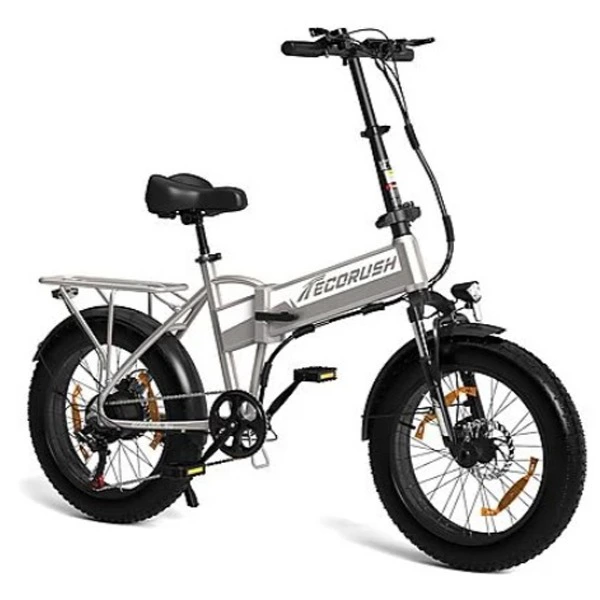 Bicicleta plegable - ECORUSH ER10S, Bicicleta eléctrica con pedaleo, 250W, Gelb
