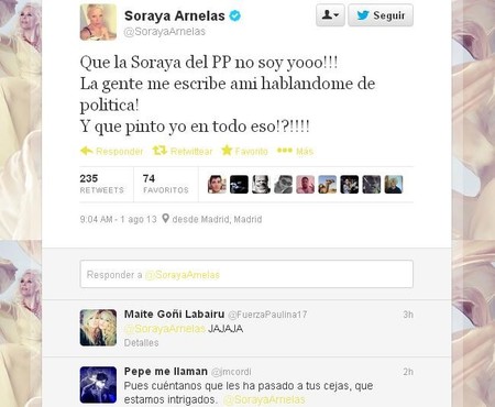 Soraya no habla de política pero... ¿Y de sus cejas?
