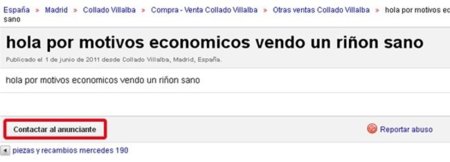FACUA denuncia los anuncios de compra-venta de órganos