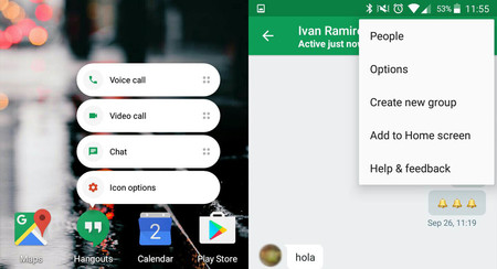 Hangouts 14.0 incluye launcher shortcuts y hace limpieza en sus menús