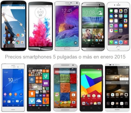 Smartphones de 5 pulgadas o más: comparamos sus precios en enero con operadores y libres