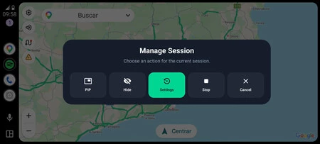 Nuevo menú de estado que aparece al intentar salir de la app