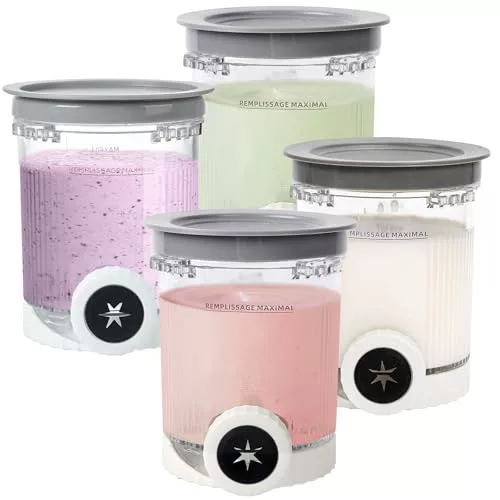 Recipiente para Ninja Swirl, Recipientes de Helado para Ninja NC700 NC701 NC701Q CN701CO Accesorio para Hacer Helado y Servir Suave Tubs Accesorios, sin BPA, Apto para Lavavajillas (4 Piezas)