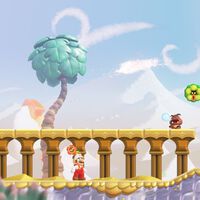 Rodorines en la llanura desértica al 100% en Super Mario Bros. Wonder