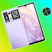 Celular barato con doble pantalla, buena cámara y sensor para pagos en comercios. Permite tener dos líneas telefónicas 