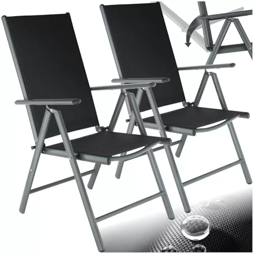 TecTake® Conjunto de 2 Sillas Jardín Exterior de Aluminio
