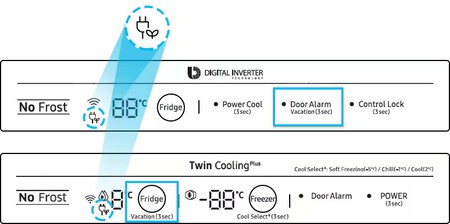 Modo Vacaciones frigo Samsung