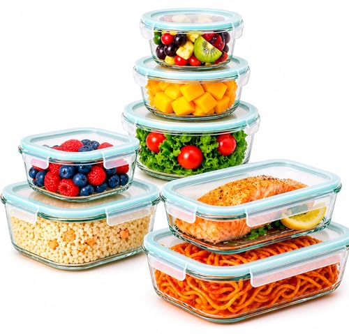 edihome, set de 7 tuppers de cristal