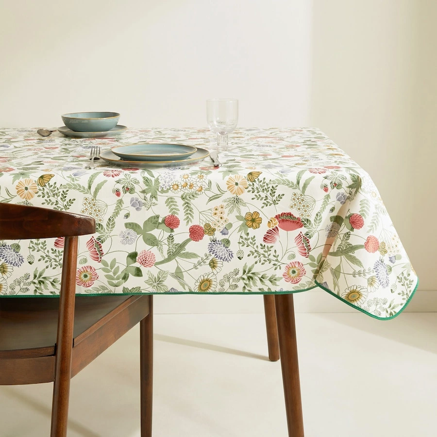 Basics El Corte Inglés - Mantel antimanchas PVC Flores Basics El Corte Inglés.