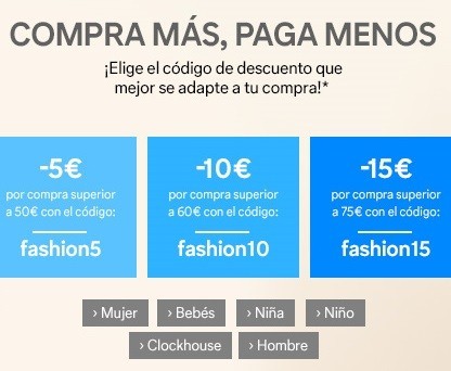 Descuentos en C&A según la cantidad que pagues en tu compra