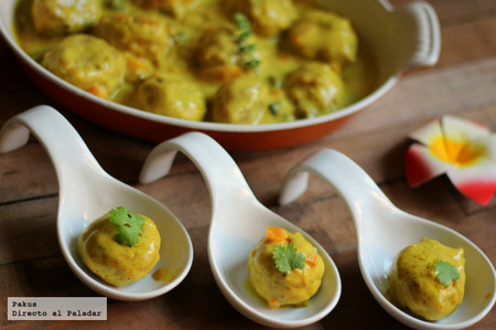 Receta de albóndigas de pollo al curry