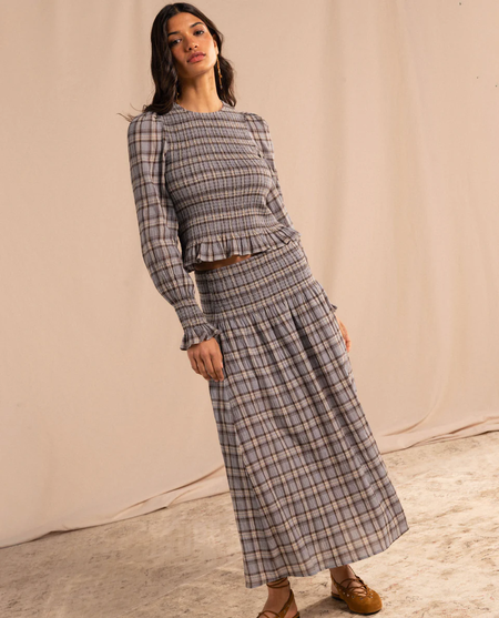 Falda Cuadros Midi Canesu Nido De Abeja Mujer The Are 2 960x Crop Center