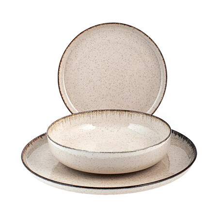 Vajilla Completa De 12 Piezas Fabricada En Porcelana Color Marfil Pearl Pengo