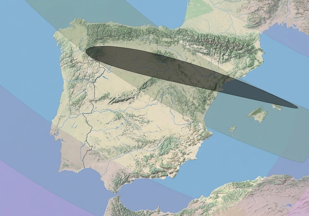 El mapa del eclipse total de Sol, organizado por CCAA: así puedes saber cómo se verá en tu ciudad