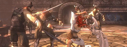 Jugando a la demo de Heavenly Sword