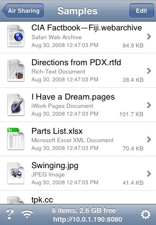 Air Sharing, transfiere archivos al iPhone