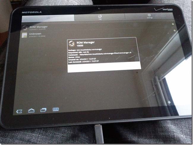 Motorola Xoom rooteada
